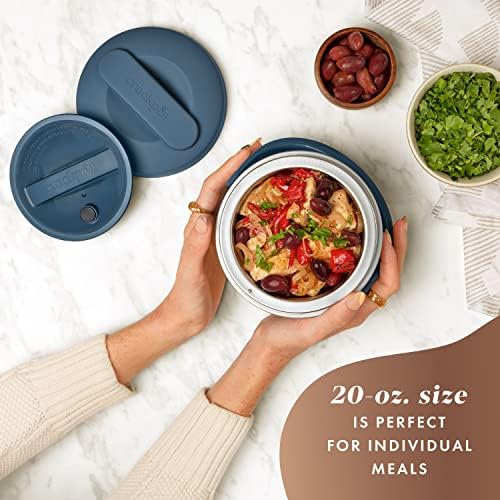 Self-Heating Crock-Pot Electric Lunch Box Food Warmer 20oz – Faded Blue S22V - Portable Electric Lunch Box Food Warmer Detail