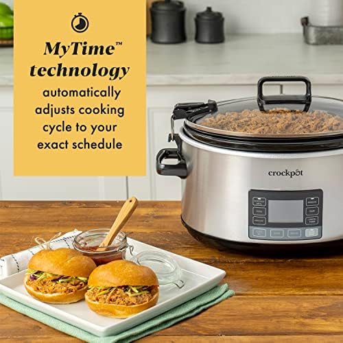 Oval Ceramic Crock-Pot 7 Quart Portable Programmable Slow Cooker with Timer S27U - Large Capacity Electric Stew Pot & Slow Cooker Detail