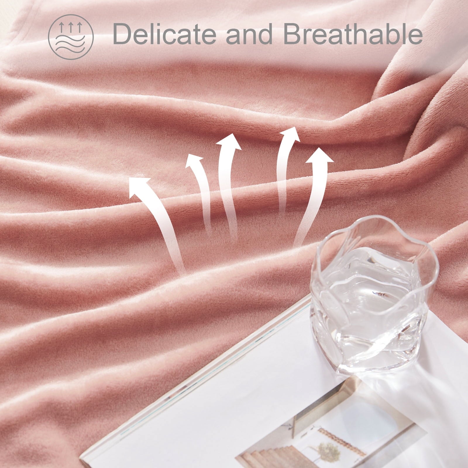Lightweight Warm Fleece Throw Blanket for Couch, Sofa, Super Soft and Warm Blankets, Pink Throw All Season Use, Cozy, Plush, Lightweig... - Cozy Fleece Throw Blanket for Couch & Bed Detail