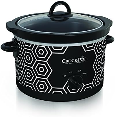 Programmable Crock-Pot 4.5 Quart Portable Slow Cooker – Black & White S11W - Digital Crock Pot Slow Cooker for Family Meals - Default Title
