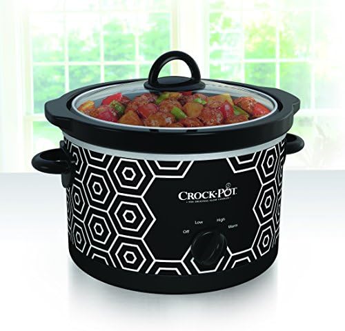 Programmable Crock-Pot 4.5 Quart Portable Slow Cooker – Black & White S11W - Digital Crock Pot Slow Cooker for Family Meals Detail