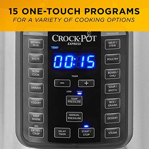 Safety-Lock Crock-Pot Express Crisp 8 Quart 10-in-1 Pressure Cooker S06F - Smart Multi-Functional Electric Pressure Cooker Detail