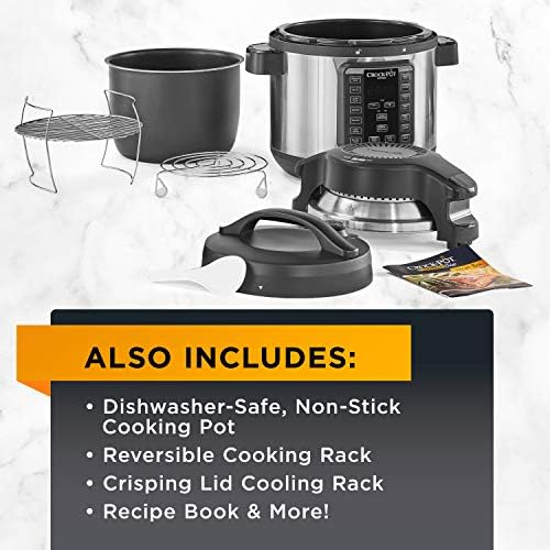 Safety-Lock Crock-Pot Express Crisp 8 Quart 10-in-1 Pressure Cooker S06F - Smart Multi-Functional Electric Pressure Cooker Detail
