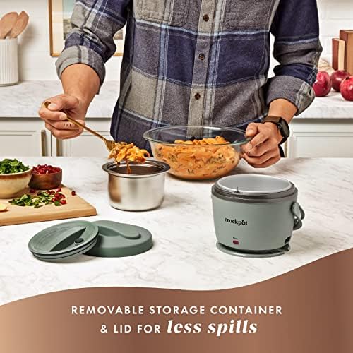 Mini Personal Crock-Pot Portable Electric Lunch Box Food Warmer – Green S21D - Self-Heating Lunch Box for Office and Car Travel Detail