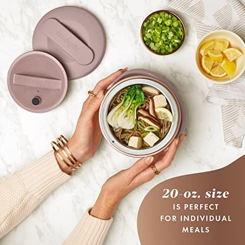 Leak-Proof Crock-Pot Electric Lunch Box Food Warmer 20oz – Blush Pink S18G - Self-Heating Lunch Box for Office and Car Travel Detail