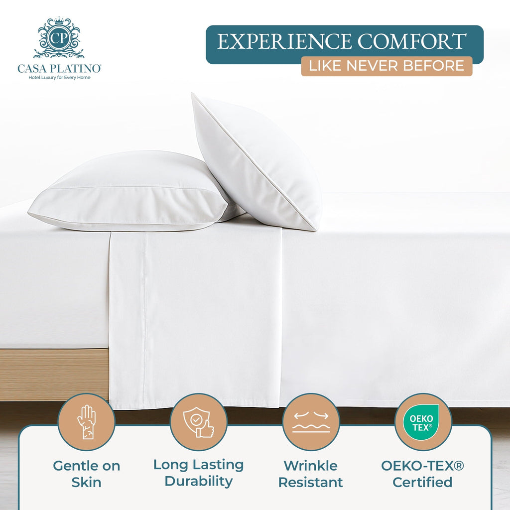 Breathable Luxury Bed Sheets Set – 6 Piece, 600 Thread Count, 100% Cotton Sheets, Hotel Luxury Sateen Finish, 15" Deep Pocket, Easy to ... - Premium Ultra-Soft Pillowcase Pair for Sleeping Detail