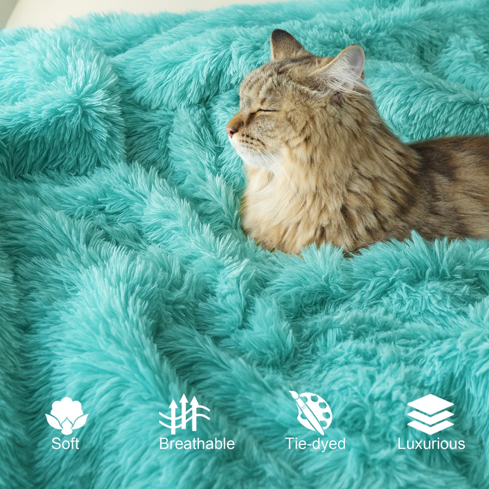 Reversible Sherpa Fuzzy Faux Fur Throw Blanket, Reversible Shaggy Sherpa Fleece Blankets,Fluffy Plush Warm Throws for Couch, Bed, 50x60... - Cozy Fleece Throw Blanket for Couch & Bed Detail