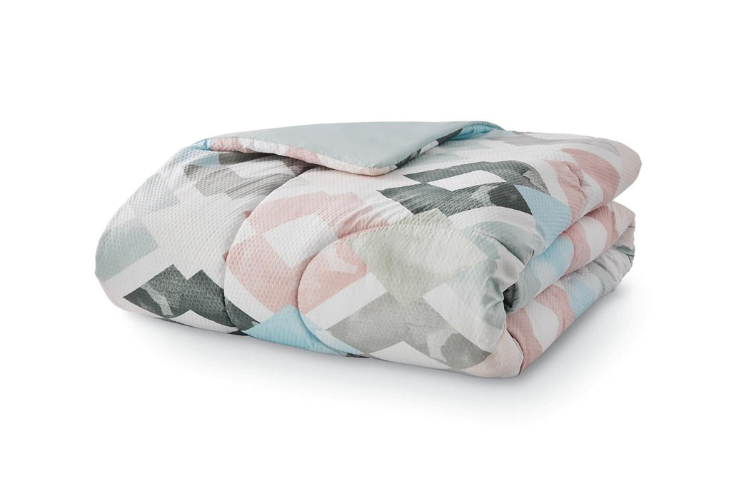 Hypoallergenic Cloud Reversible Marble Diamond 8-Piece Bed in a Bag Bedding Set, Twin/Twin XL - Cloud-Like Soft Lightweight Bed Comforter Detail