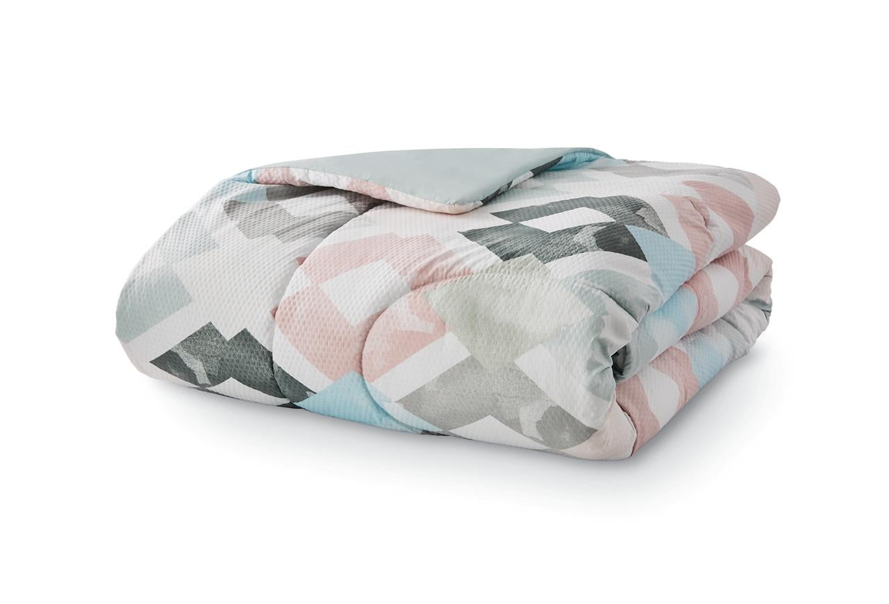 Hypoallergenic Cloud Reversible Marble Diamond 8-Piece Bed in a Bag Bedding Set, Twin/Twin XL - Cloud-Like Soft Lightweight Bed Comforter Detail
