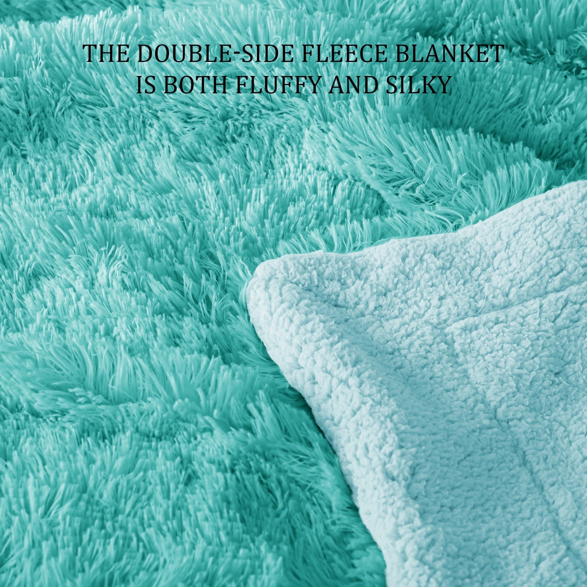 Reversible Sherpa Fuzzy Faux Fur Throw Blanket, Reversible Shaggy Sherpa Fleece Blankets,Fluffy Plush Warm Throws for Couch, Bed, 50x60... - Cozy Fleece Throw Blanket for Couch & Bed Detail