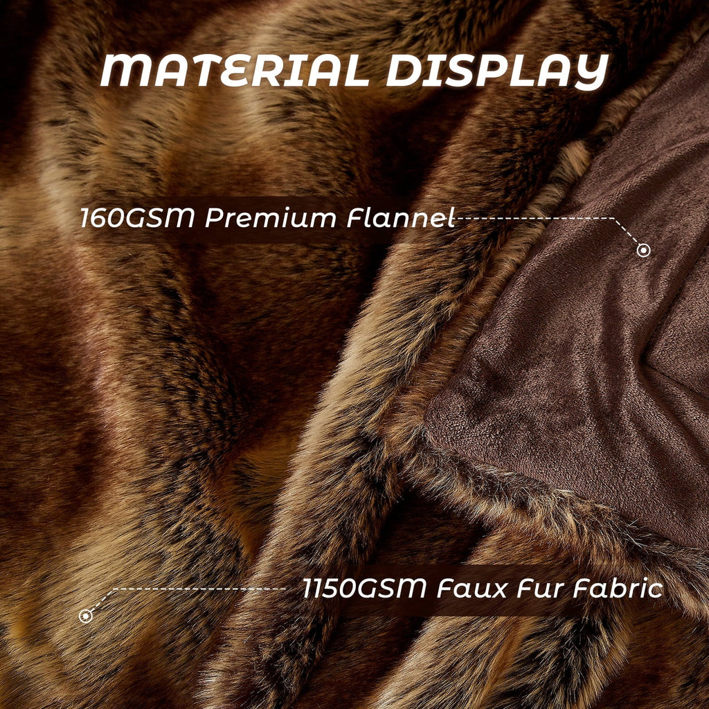 Super Soft Flannel Luxury Faux Fur Throw Blanket for Bed Super Thick Warm Long Fluff Fuzzy Blankets for Bedroom Living Room, 60" x 80", ... - Luxury Knitted Decorative Throw Blanket with Fringes Detail
