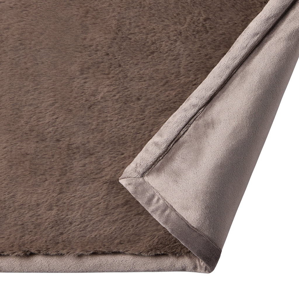 Reversible Sherpa Grey Faux Fur Ultra Soft Luxury Oversized Throw Blanket 50" x 72", Grey Bisque - Lightweight Plush Warm Blanket for All Seasons Detail