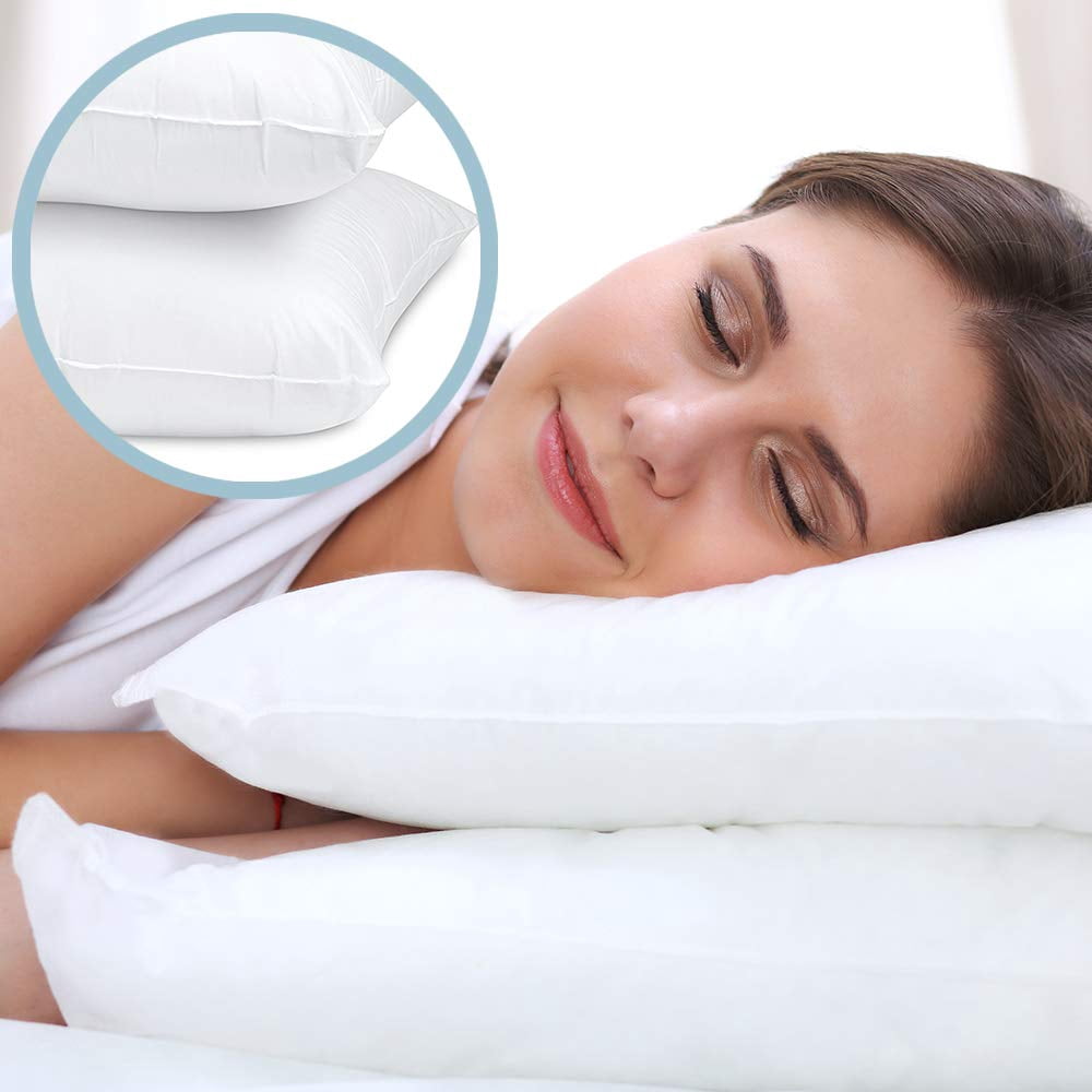 Decorative Plump Bed Pillows for Sleeping 2 Pc Set, Queen Size Pillow Side Sleeper Set, Down Alternative Luxury Hotel Soft Pillow 28x2... - Hotel Quality Plush Sleeping Pillows Detail