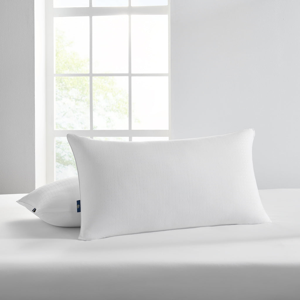 Decorative Plump Won't Go Flat Bed Pillow, King, 2 Pack - Ergonomic Memory Foam Pillow for Neck Pain Support Detail