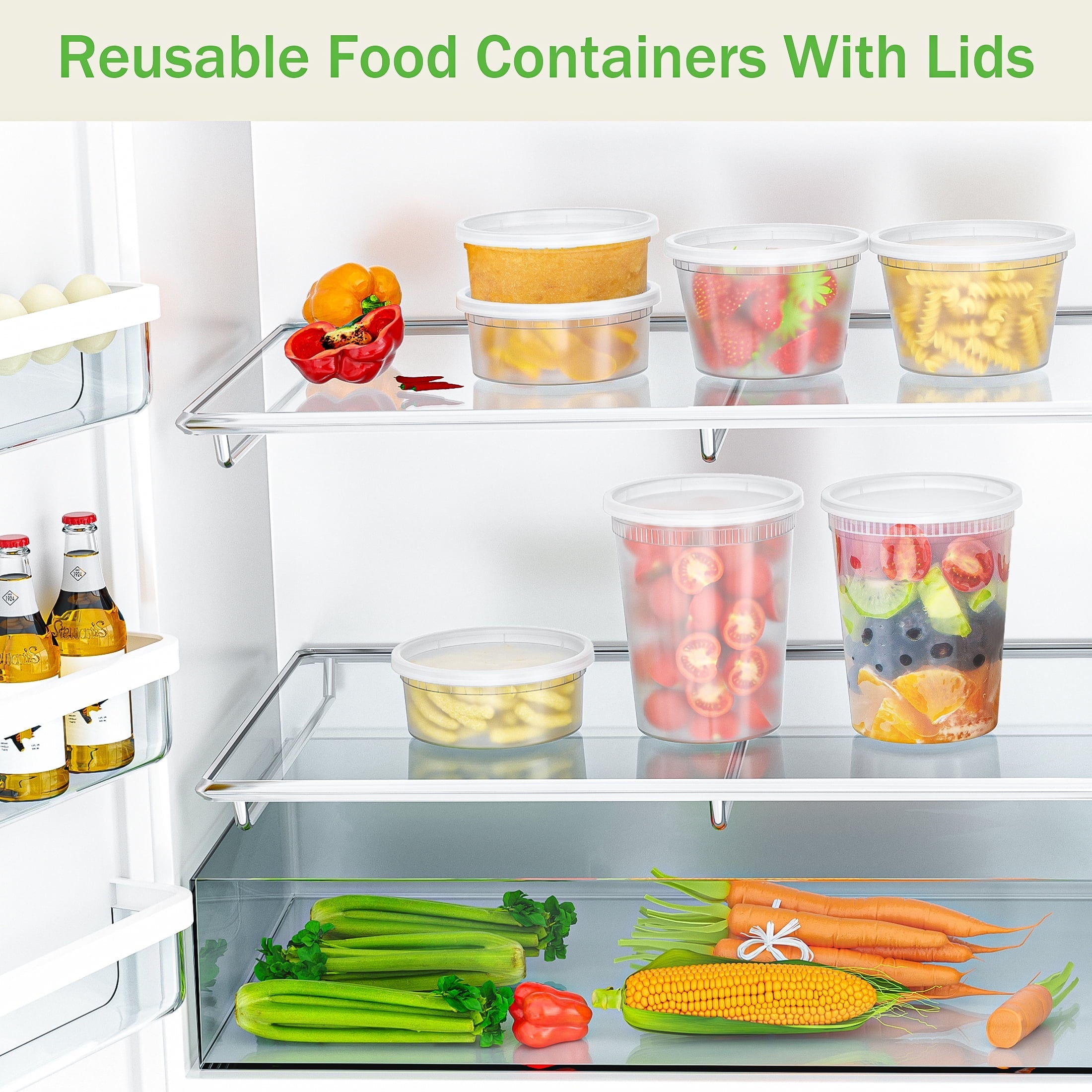 Deliciously Squishy 32oz Deli Containers with Lids 50 Sets, Food Storage Containers with Lids, Soup Containers with Lids, Stackable Plast... - Fun Food Fidget Cookie Squishable Toy Detail
