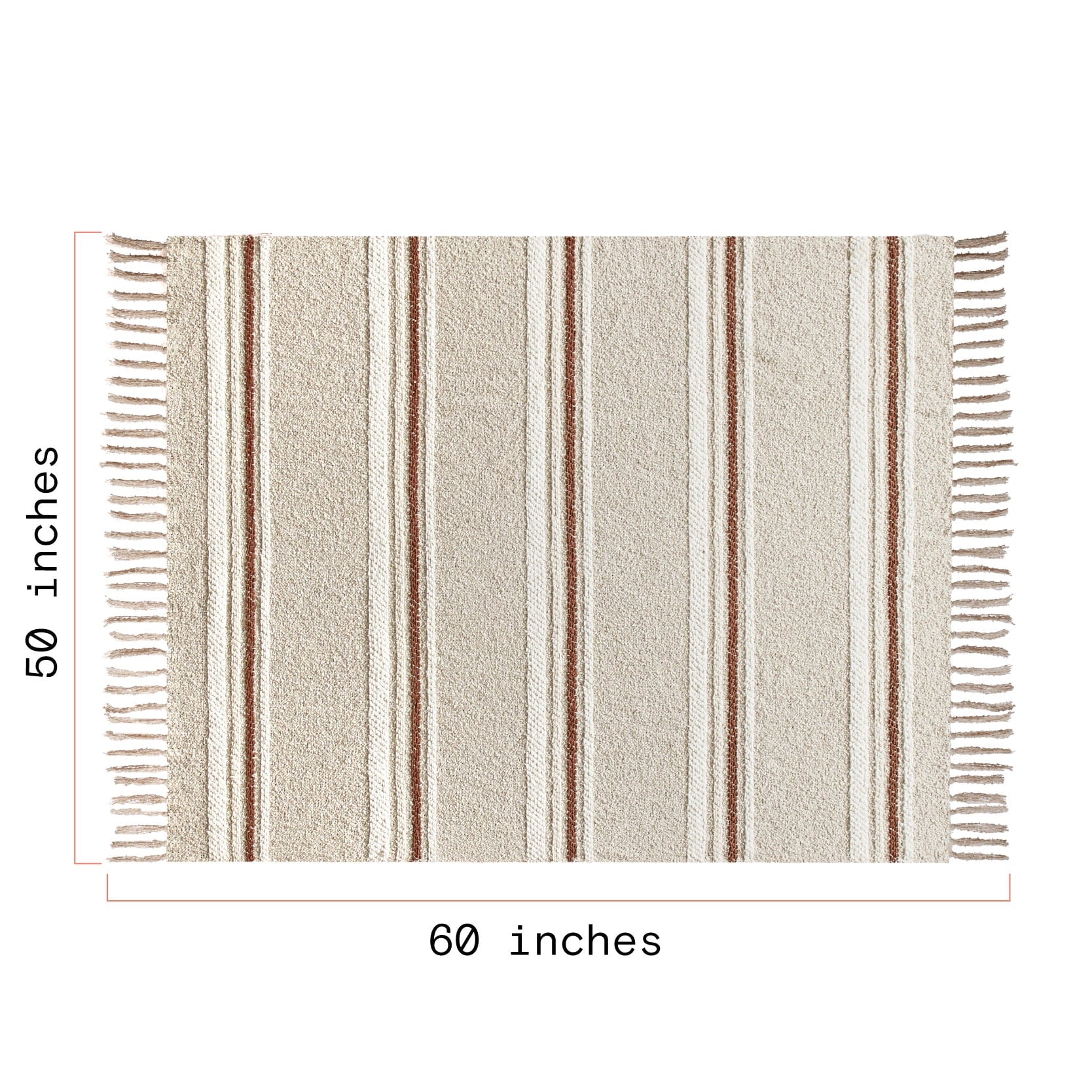 Cozy Fleece 60" x 50" Cozy Striped Porcini Chenille Throw - Lightweight Plush Warm Blanket for All Seasons Detail