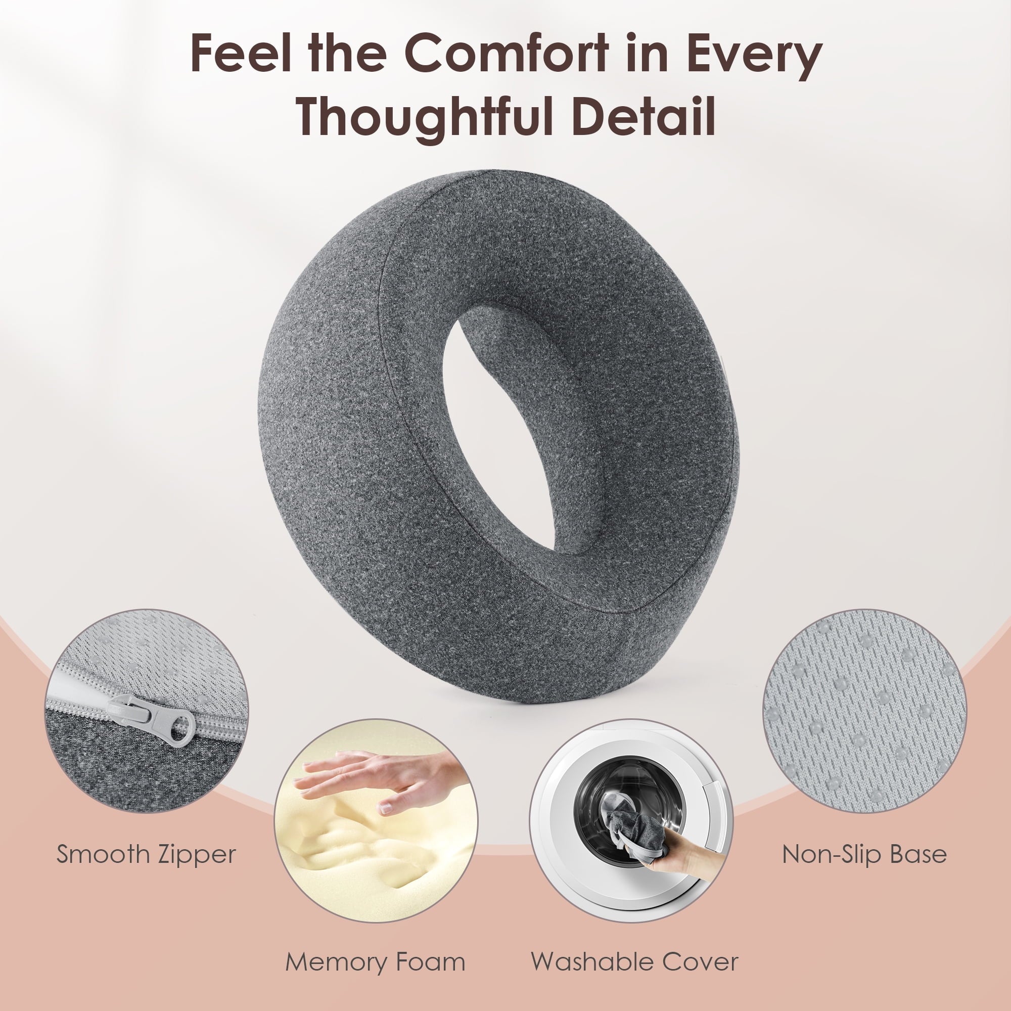Ergonomic Memory Foam Face Down Pillow Massage Headrest for Bed, Memory Foam Pillow Face Cradle Support for Stomach Sleepers, Eye Post-Surg... - Orthopedic Shredded Foam Bed Pillow Set Detail