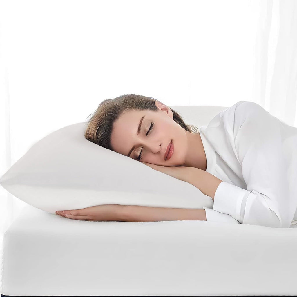 Decorative Plump Pillows Standard Size Set of 2, Bed Pillows for Sleeping, Standard Pillows 2 Pack for Back, Stomach or Side Sleepers,... - Orthopedic Shredded Foam Bed Pillow Set Detail