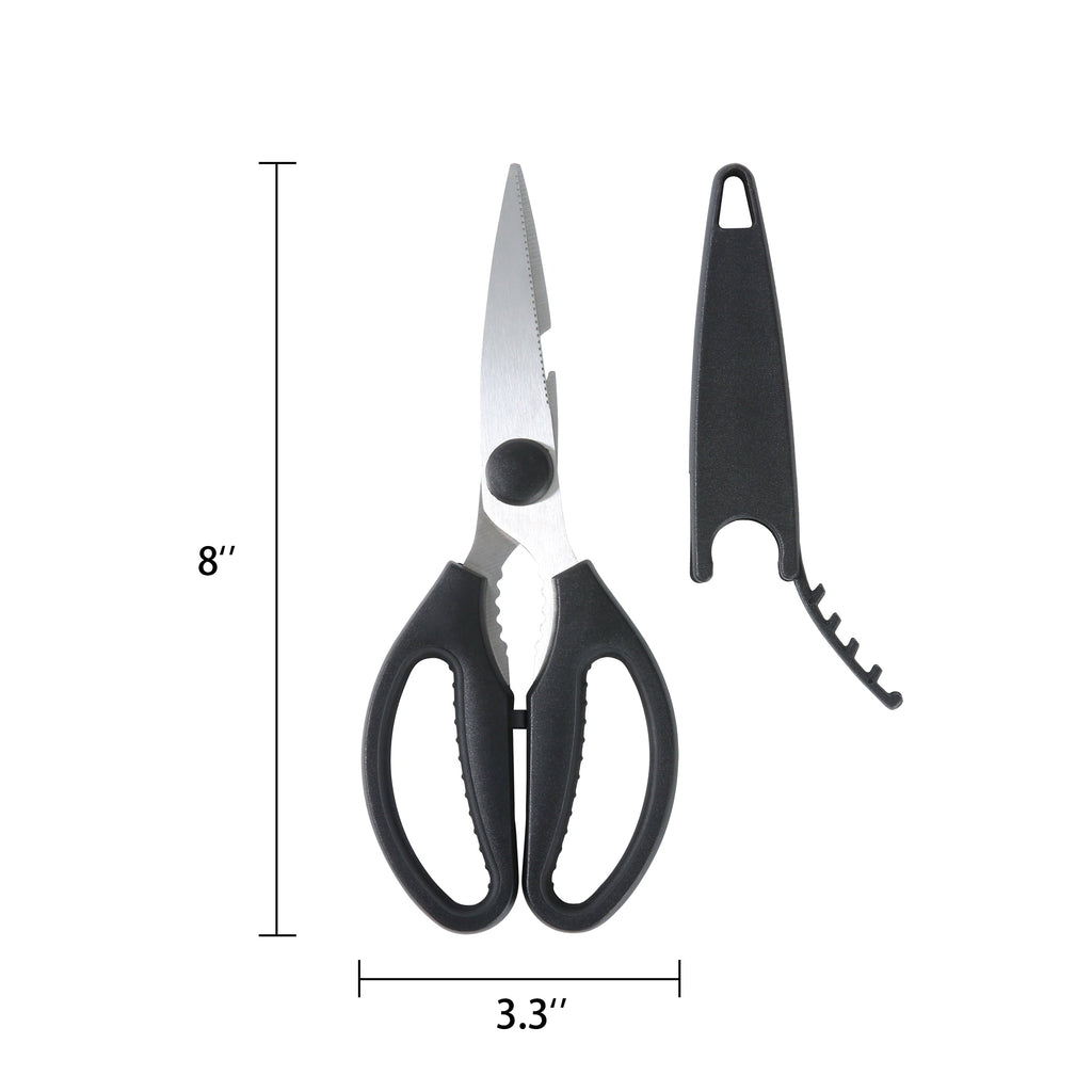 Time-Saving Stainless Steel Multi-Purpose Kitchen Shears with Grip 1 Each - Multi-Functional Manual Food Chopper & Slicer Detail
