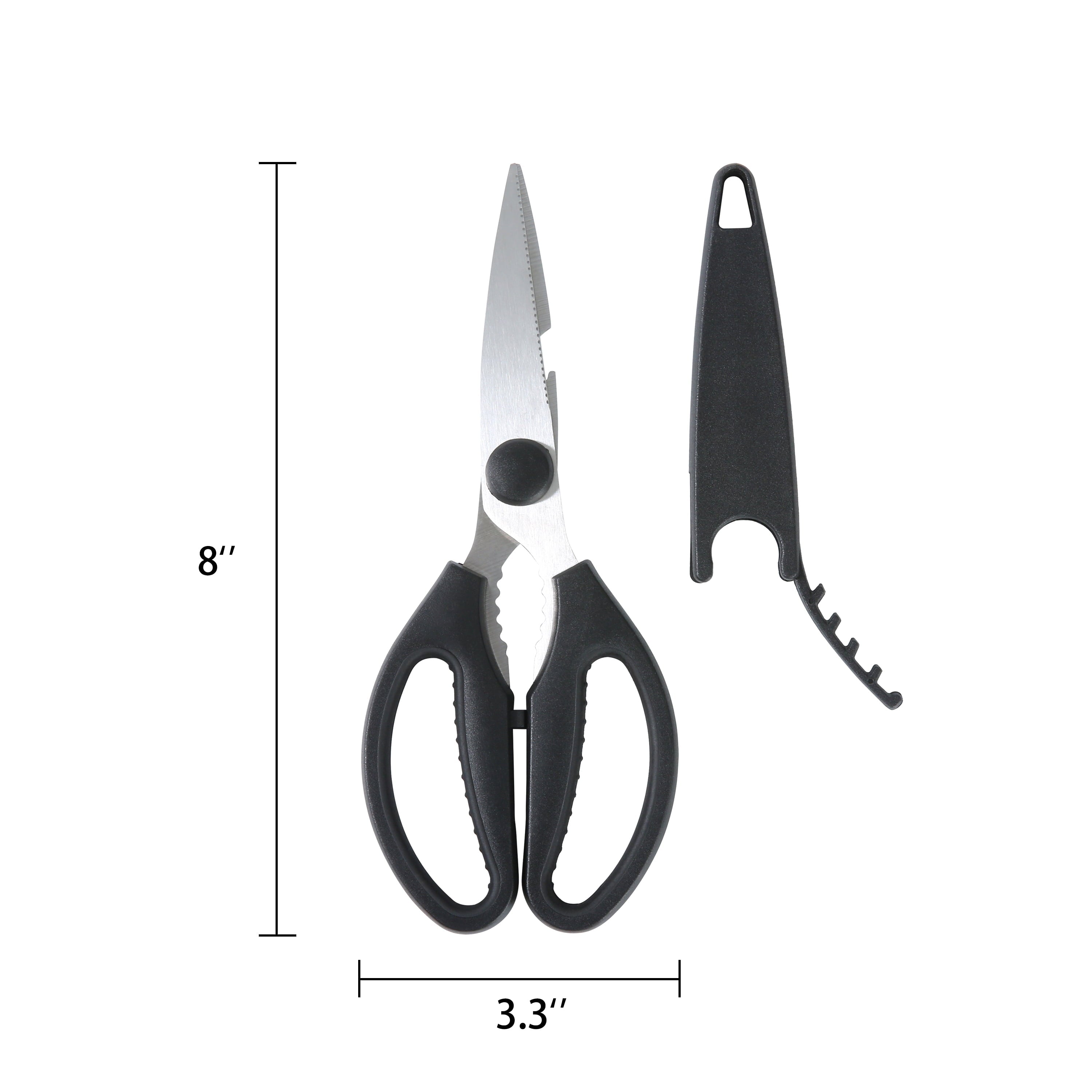 Time-Saving Stainless Steel Multi-Purpose Kitchen Shears with Grip 1 Each - Multi-Functional Manual Food Chopper & Slicer Detail