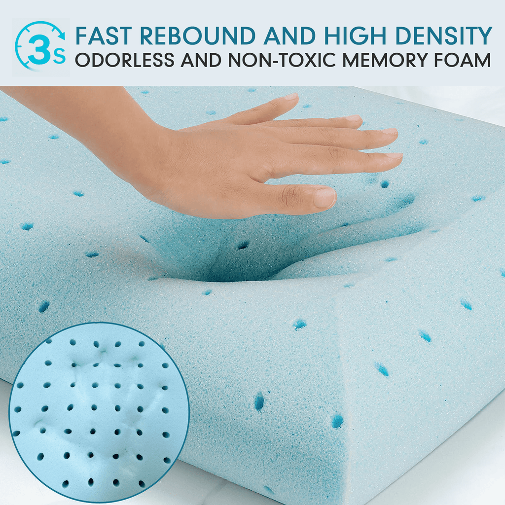 Fluffy Shredded Gel Memory Foam Pillow, Queen Size Bed Pillow, Washable Cover, Cooling, Breathable Neck Pillow for Sleeping - Orthopedic Shredded Foam Bed Pillow Set Detail