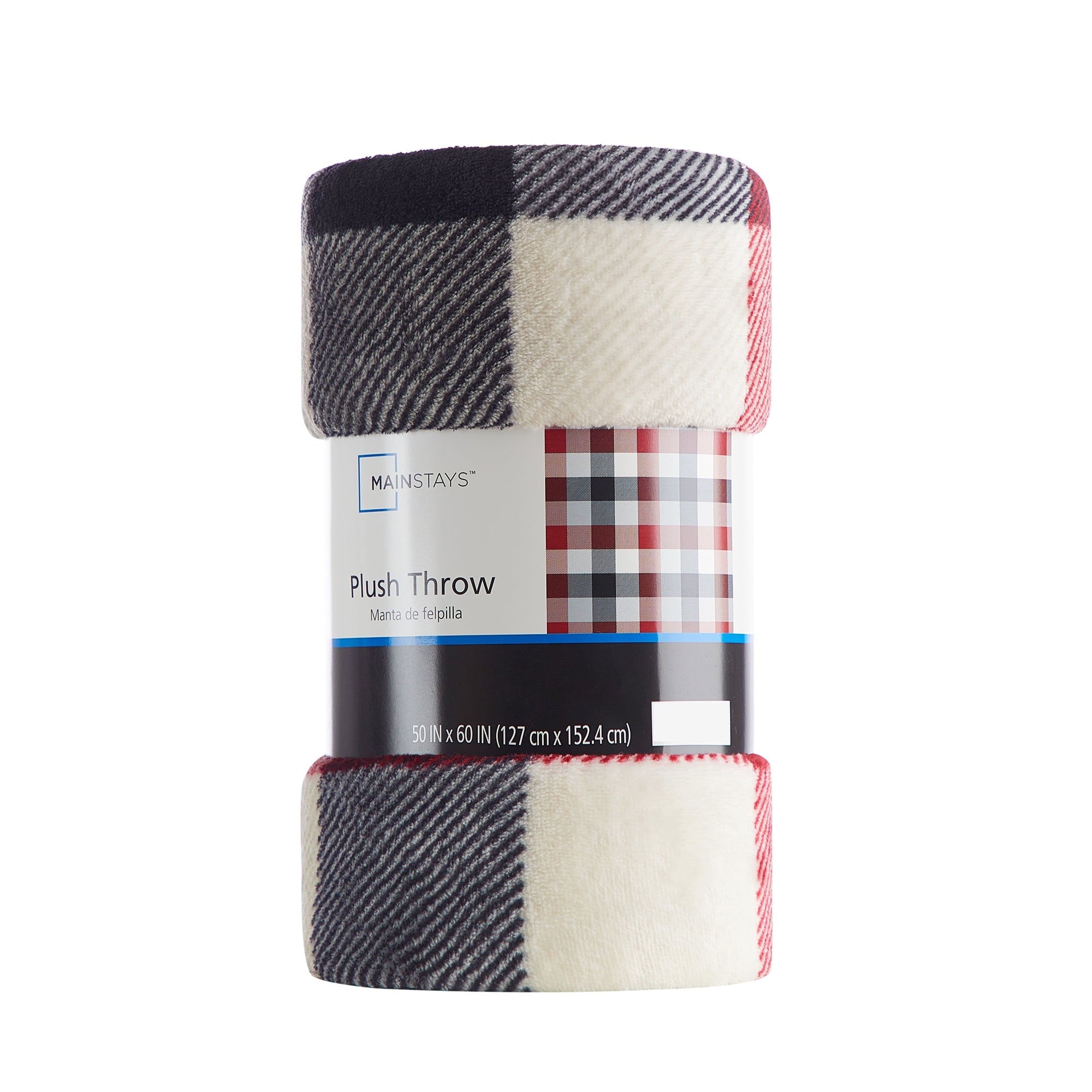 Reversible Sherpa Cozy Plush Throw Blanket, Red Plaid 50" x 60" All Ages - Lightweight Plush Warm Blanket for All Seasons Detail