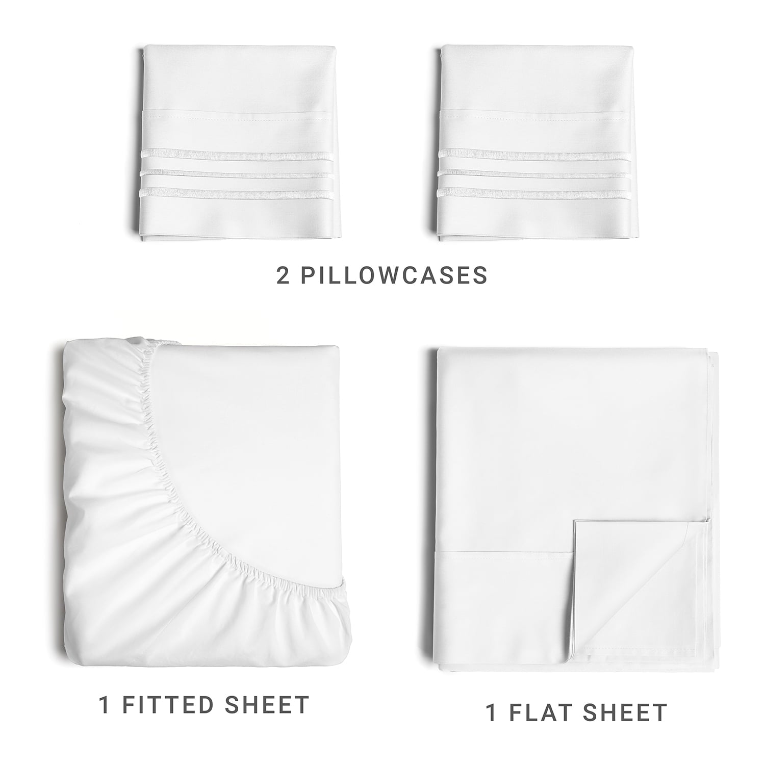 Ultra-Soft 4-Piece Ultra Soft & Comfy Hotel Luxury Sheet Set - Full Size Cooling Bed Sheet Fits 8"-16" Mattresses, White - Luxury Bed Sheet Set with Deep Pockets Detail