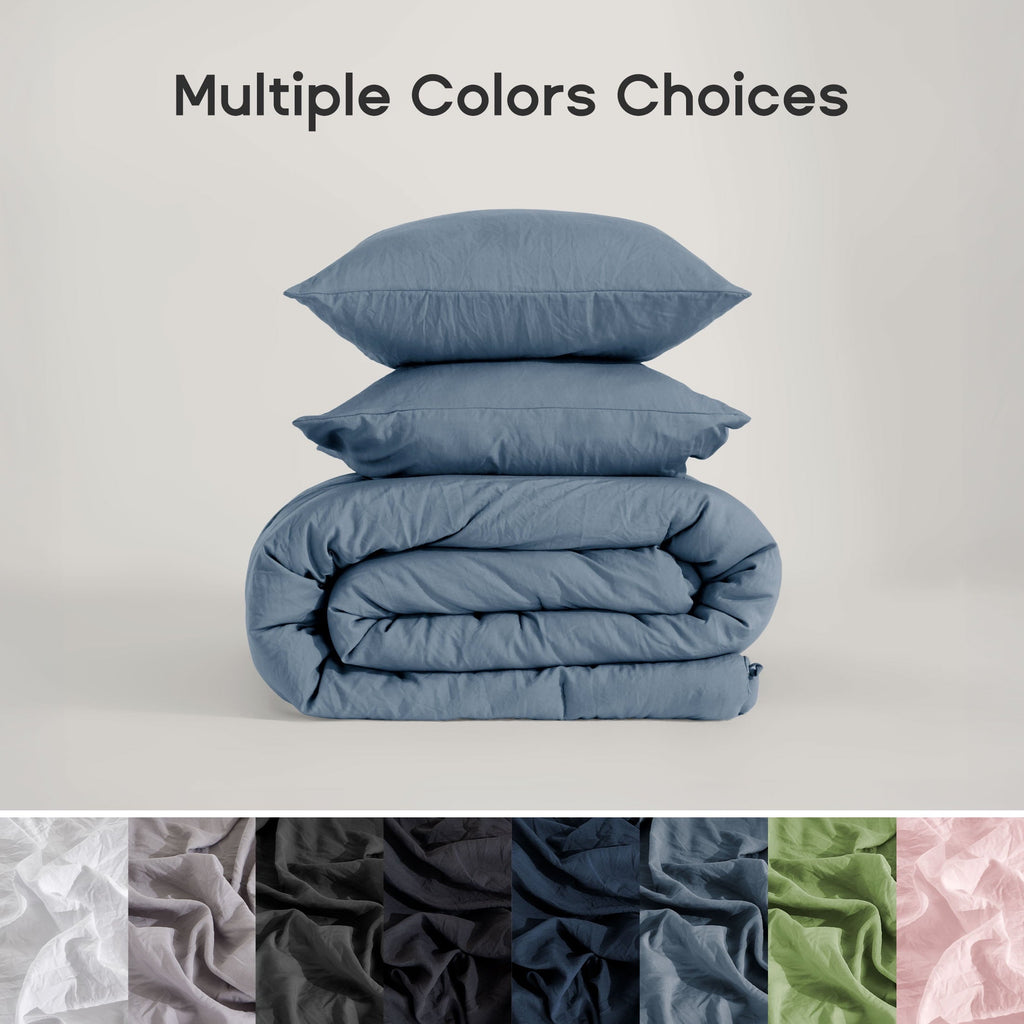 Luxurious Quilted Washed Comforter Sets Queen 3 Piece, Soft and Cozy, Fluffy Microfiber Fill, Washed Textured Wrinkled Design (Flint St... - Cloud-Like Soft Lightweight Bed Comforter Detail