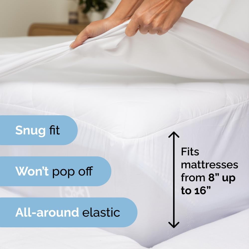 Ultra-Soft 4-Piece Ultra Soft & Comfy Hotel Luxury Sheet Set - Full Size Cooling Bed Sheet Fits 8"-16" Mattresses, White - Luxury Bed Sheet Set with Deep Pockets Detail