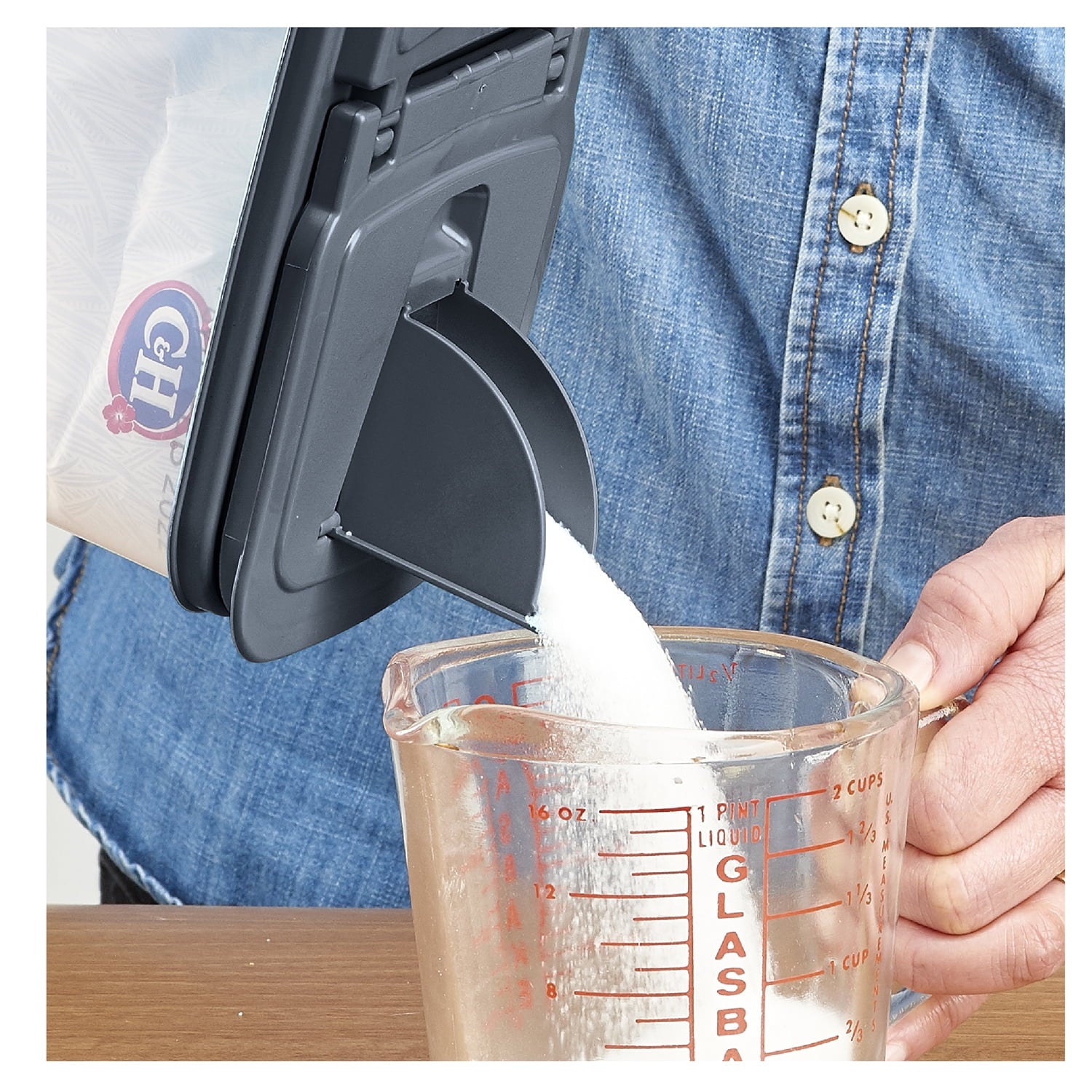 Playful Geometric 3.5 QT Plastic Food Dispenser, Clear with Gray Lid (1 Each) 7.5" L x 3.75" W x 9.25" H, Designed to Help wi... - Playful Star & Heart Shaped Geometric NeeDoh Detail