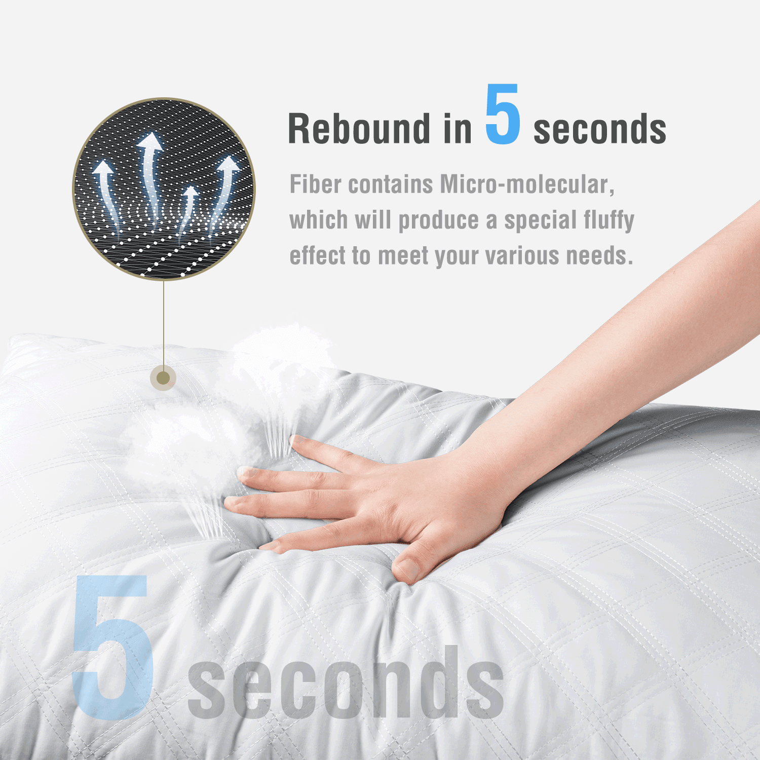 Ergonomic Memory Foam Bed Pillows Queen Size Set of 2 Pillows for Bed 2 Pack Cooling Hotel Collection Down Alternative Pillows 20 x 30 inches - Ergonomic Memory Foam Pillow for Neck Pain Support Detail