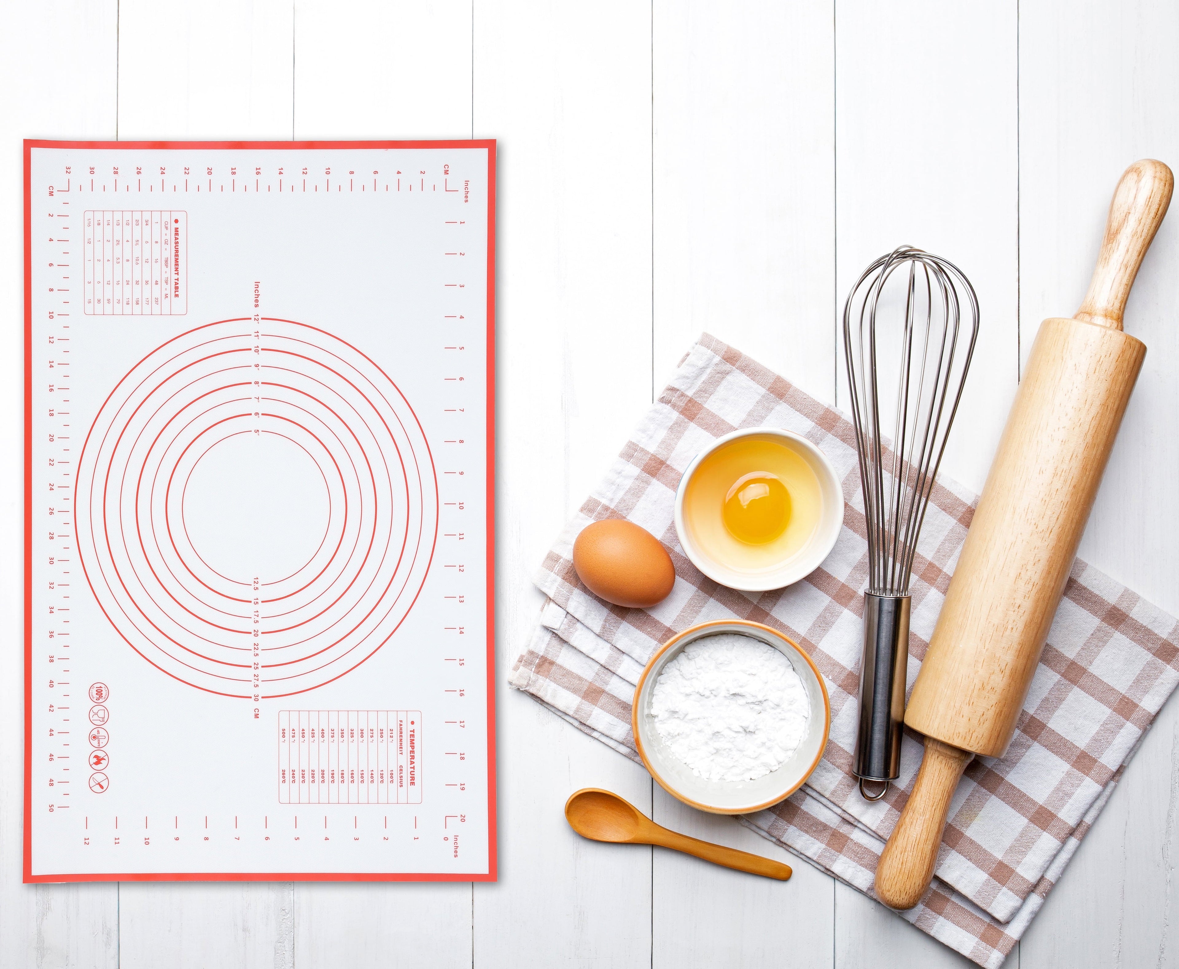 Time-Saving Reusable Silicone 24"x 18" Pastry Mat with Measurements - Innovative Kitchen Helper for Modern Cooking Detail