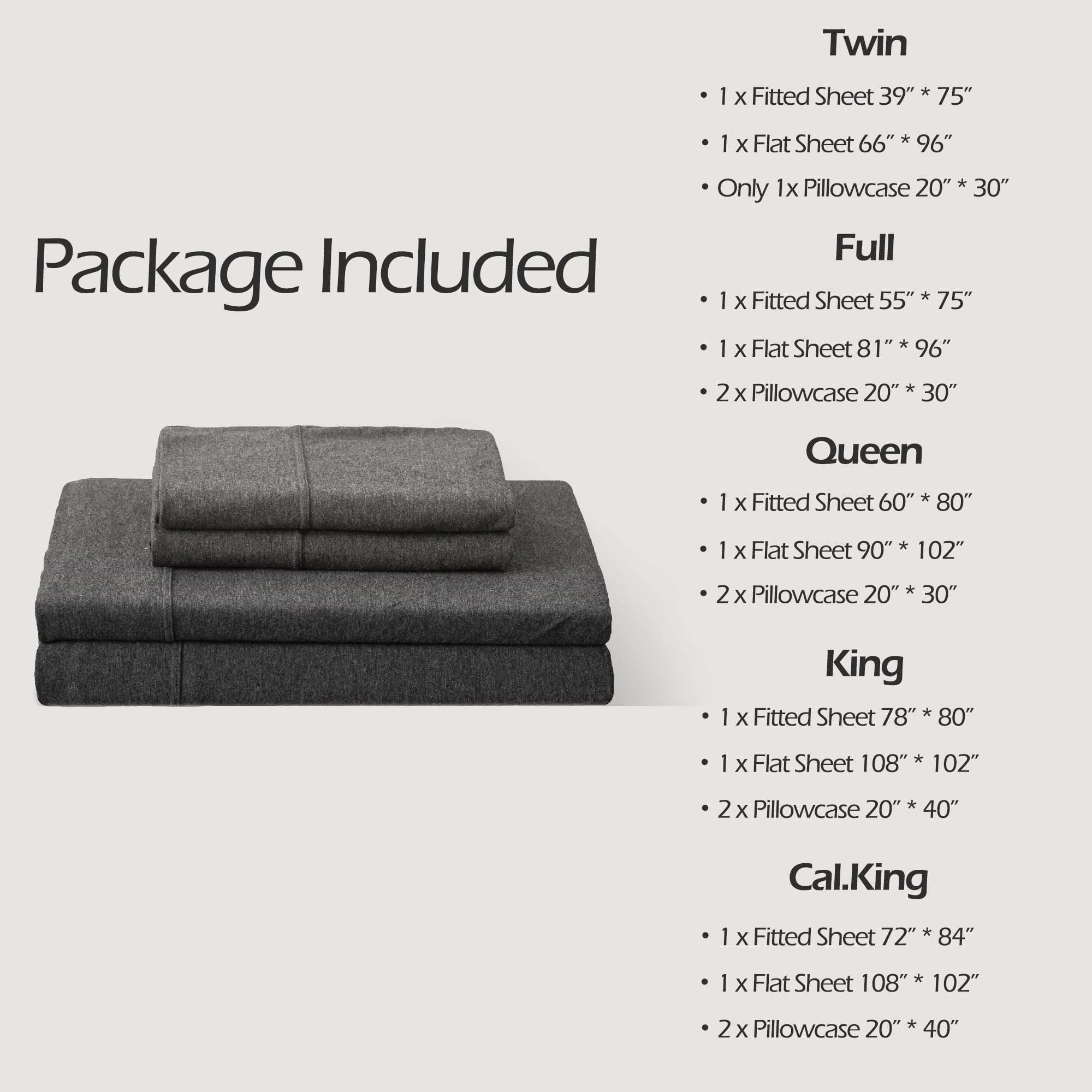 Cooling Sateen 100% Cotton Jersey Knit 4pc Bed Sheet Set Extra Deep Pocket up to 20" Charcoal Gray Queen - Luxury Bed Sheet Set with Deep Pockets Detail