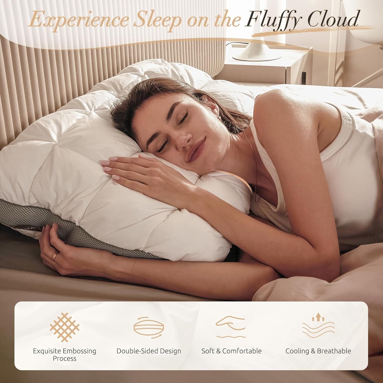 Orthopedic Support Hotel Cervical Pillow for Sleeping – Ergonomic Contour Neck Support Bed Pillow, Fluffy and Supportive for Side, Back ... - Ergonomic Memory Foam Pillow for Neck Pain Support Detail