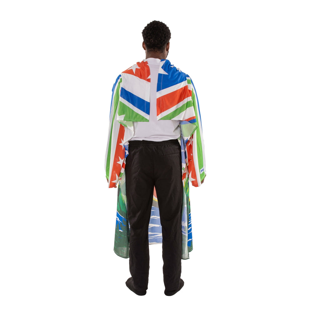 Lightweight Warm Chill Wearable Blanket with Sleeves in Cool Touch Fabric, Mountain Dew Red White & Dew Americana - Lightweight Plush Warm Blanket for All Seasons Detail
