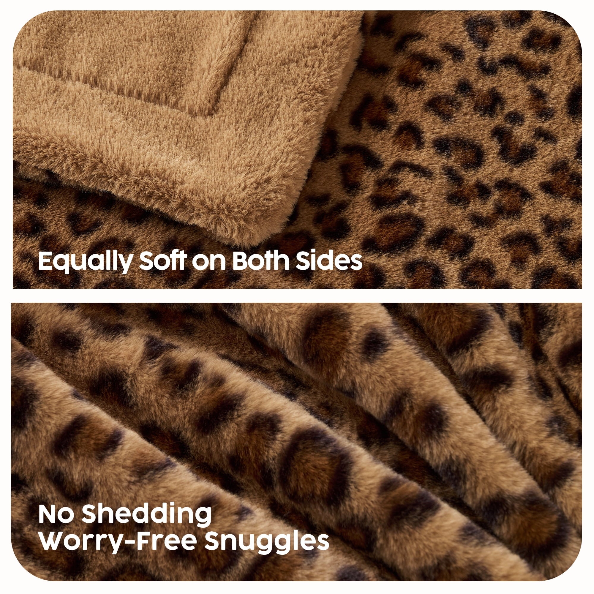 Lightweight Warm Leopard Print Throw Blanket Soft Cozy Fluffy Plush Cheetah Print Blanket for Home Decor,50"x60",Brown - Lightweight Plush Warm Blanket for All Seasons Detail