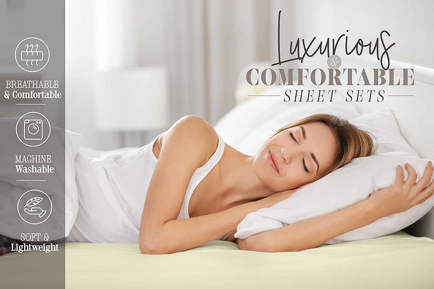 Breathable Luxury 4-Piece Microfiber Bed Sheet Set, Soft & Breathable, Wrinkle & Fade Resistant, Deep Pocket, Queen, Navy Blue - Cooling Hotel Quality Bedding Sheets and Pillowcases Detail