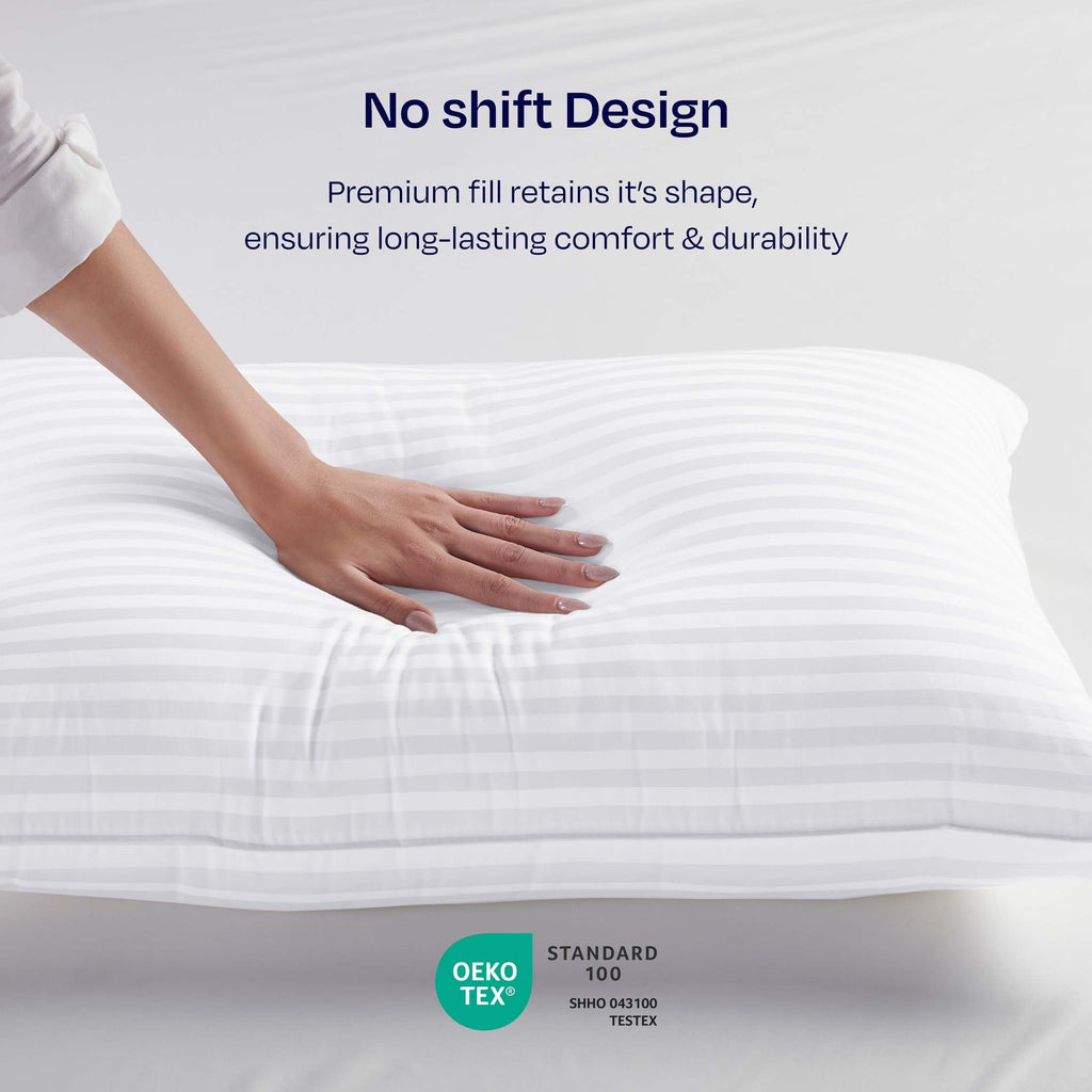 Hotel Collection 2-Pack Comfort Bed Pillows Standard size set of 2 for Sleeping, Pillows, for Back, Stomach or Side Sleepers, 20 x 26 ... - Decorative Throw Pillow Cushion for Sofa & Bed Detail
