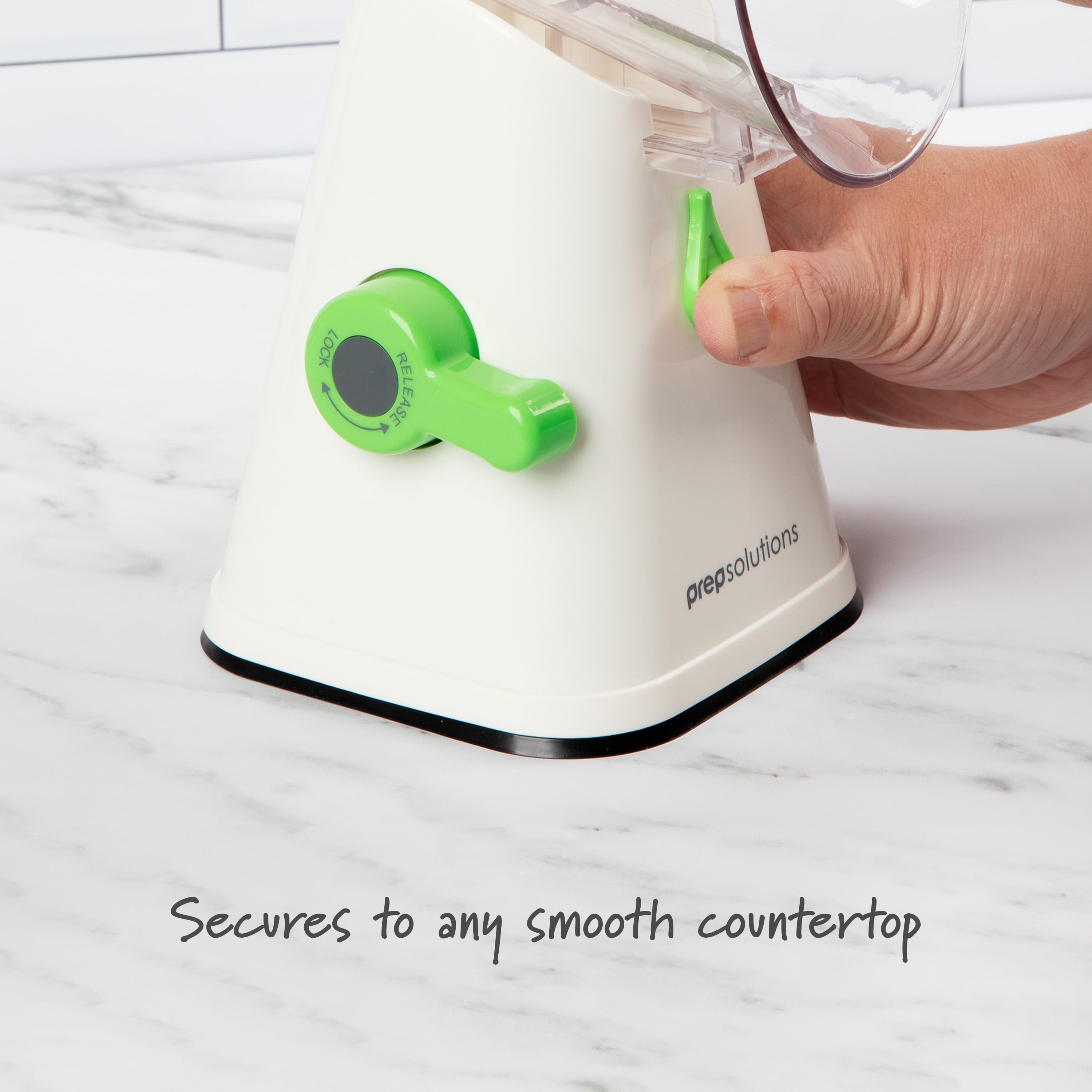 Ergonomic Manual Manual Rotary Grater & Slicer - Premium Stainless Steel Garlic Presser & Peeler Detail