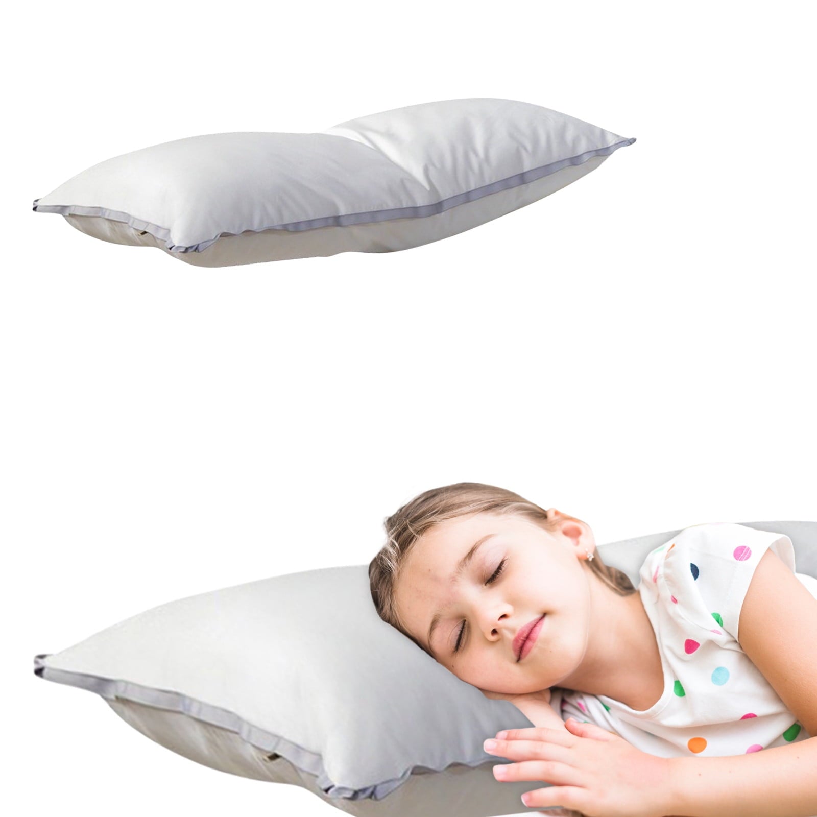 Decorative Plump Flat Pillows for Sleeping Thin, Ultra Thin Pillow, Adjustable Shredded Memory Foam Pillows for Side Back Stomach Slee... - Orthopedic Shredded Foam Bed Pillow Set Detail