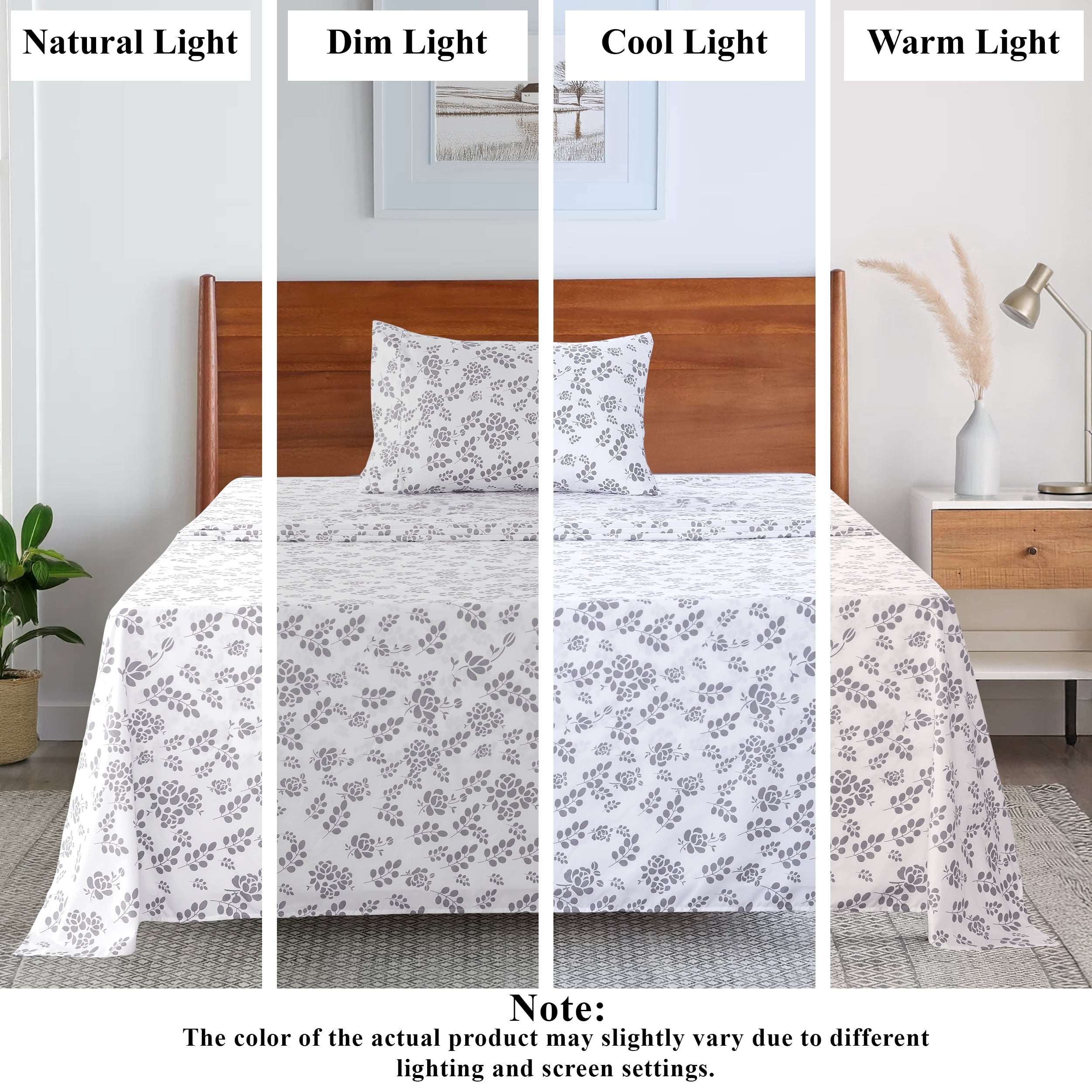 Ultra-Soft Lux Decor Twin Microfiber Bed Sheets - 3 Piece Floral Sheet Set, Soft Breathable Bedding, Wrinlkle Resistant, OEKO-TE... - Premium Ultra-Soft Pillowcase Pair for Sleeping Detail