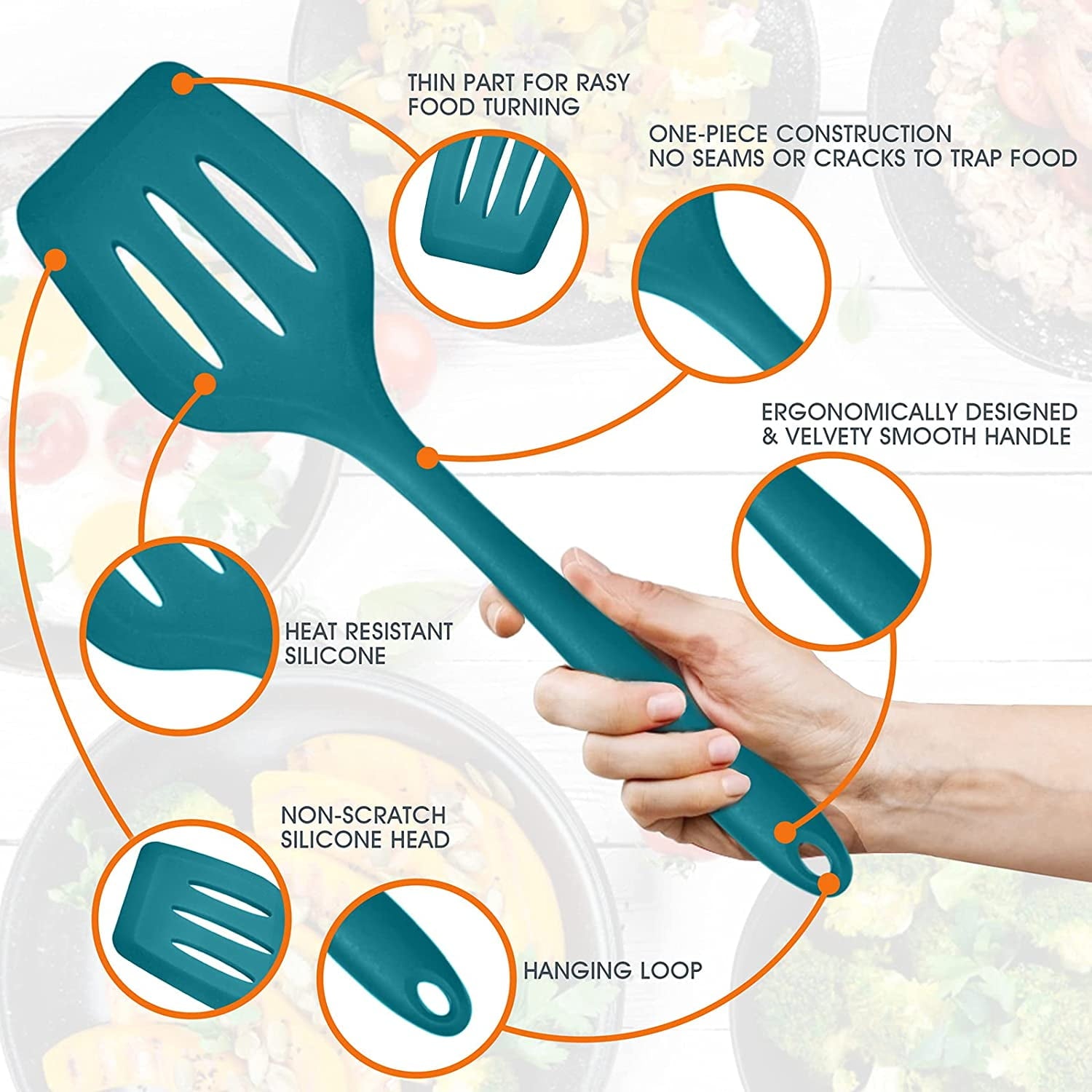 Professional Grade 15-Piece Kitchen Utensils Set, Silicone Cooking Utensils with Holder, Non-stick Cookware Friendly & Heat Resistant - ... - High-Precision Culinary Tool for Baking & Cooking Detail