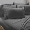 Cooling Sateen 6 Piece 1800 Collection Bed Sheet Set with Extra Pillowcases, Deep Pockets Fitted Sheet, 100% Soft Microfiber, Hypoal... - Premium Ultra-Soft Pillowcase Pair for Sleeping - Default Title