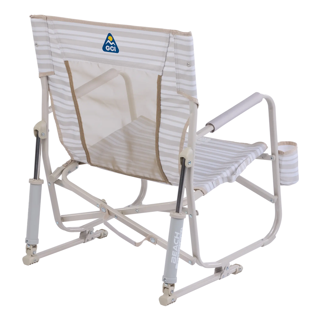 Patented Spring-Action Beach Rocker - Choice 712 - Heavy-Duty Kickback Rocker with Beverage Holder Detail