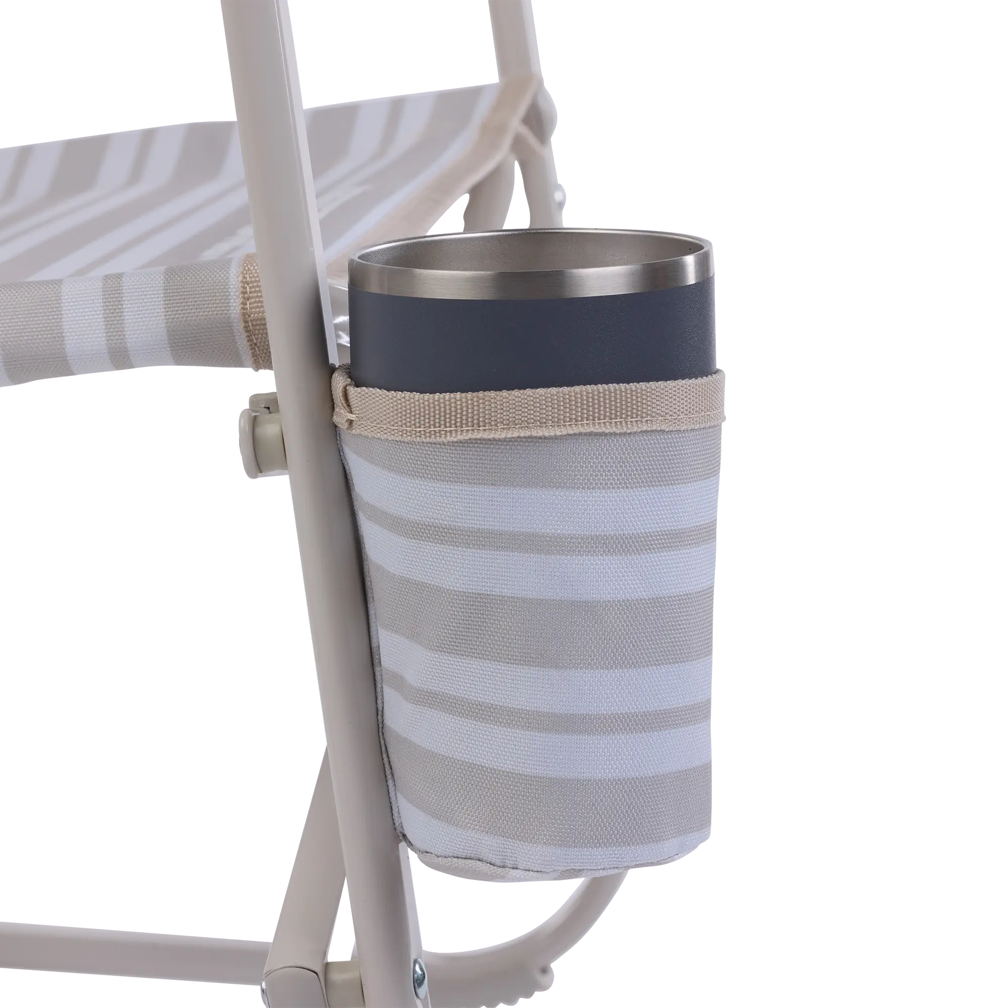Patented Spring-Action Beach Rocker - Choice 712 - Heavy-Duty Kickback Rocker with Beverage Holder Detail