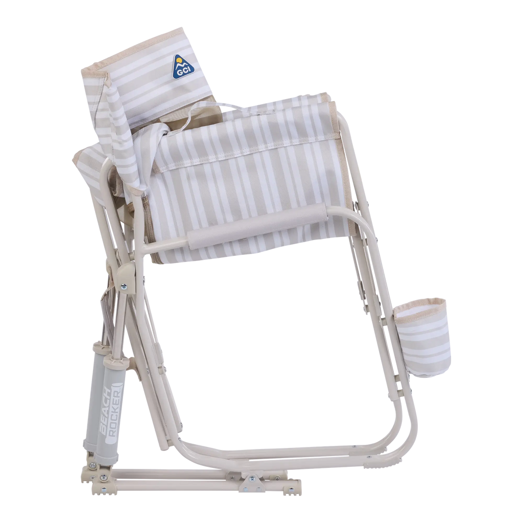 Patented Spring-Action Beach Rocker - Choice 712 - Heavy-Duty Kickback Rocker with Beverage Holder Detail