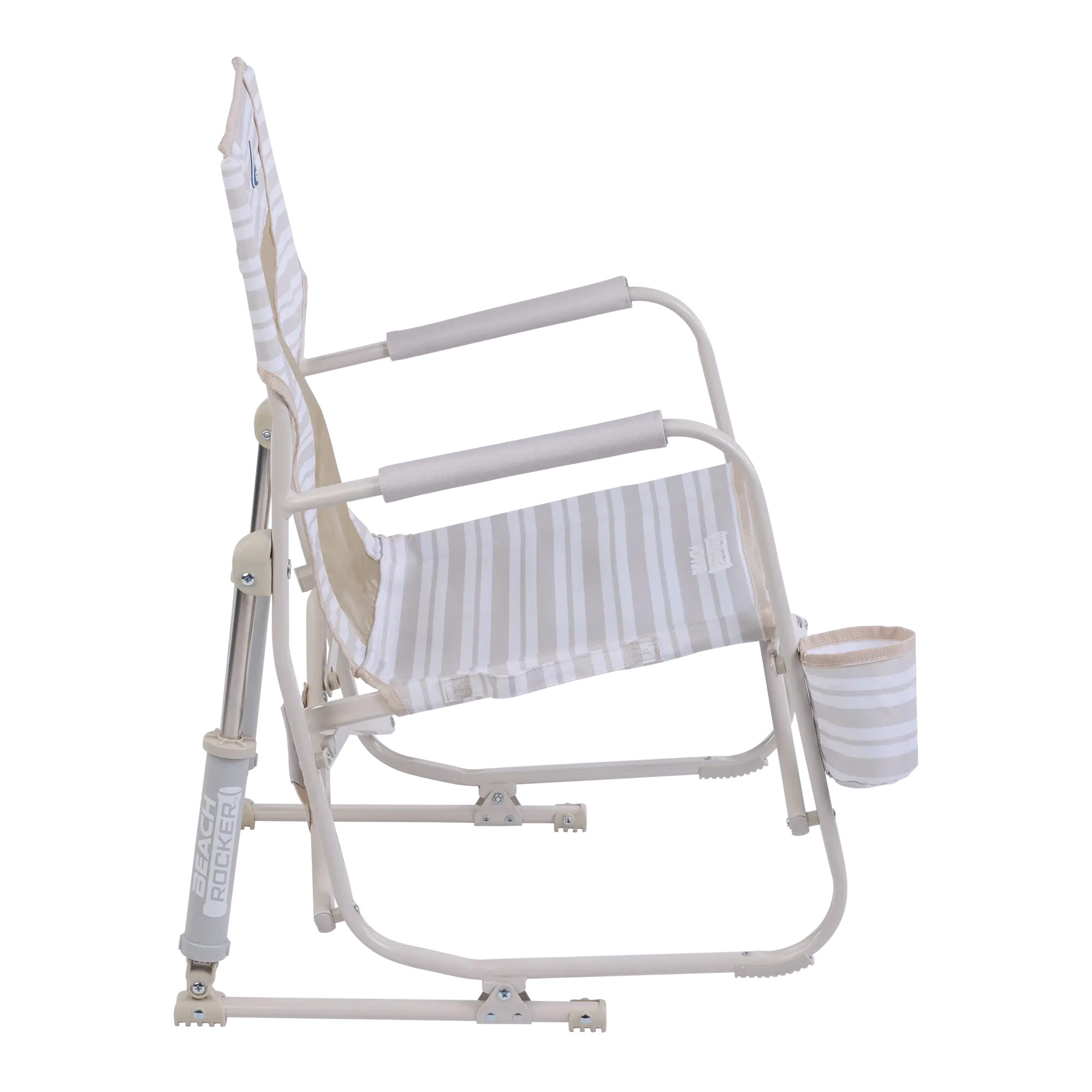 Patented Spring-Action Beach Rocker - Choice 712 - Heavy-Duty Kickback Rocker with Beverage Holder Detail