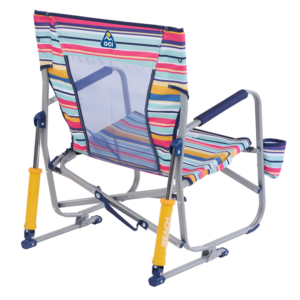 Patented Spring-Action Beach Rocker - Choice 712 - Heavy-Duty Kickback Rocker with Beverage Holder Detail