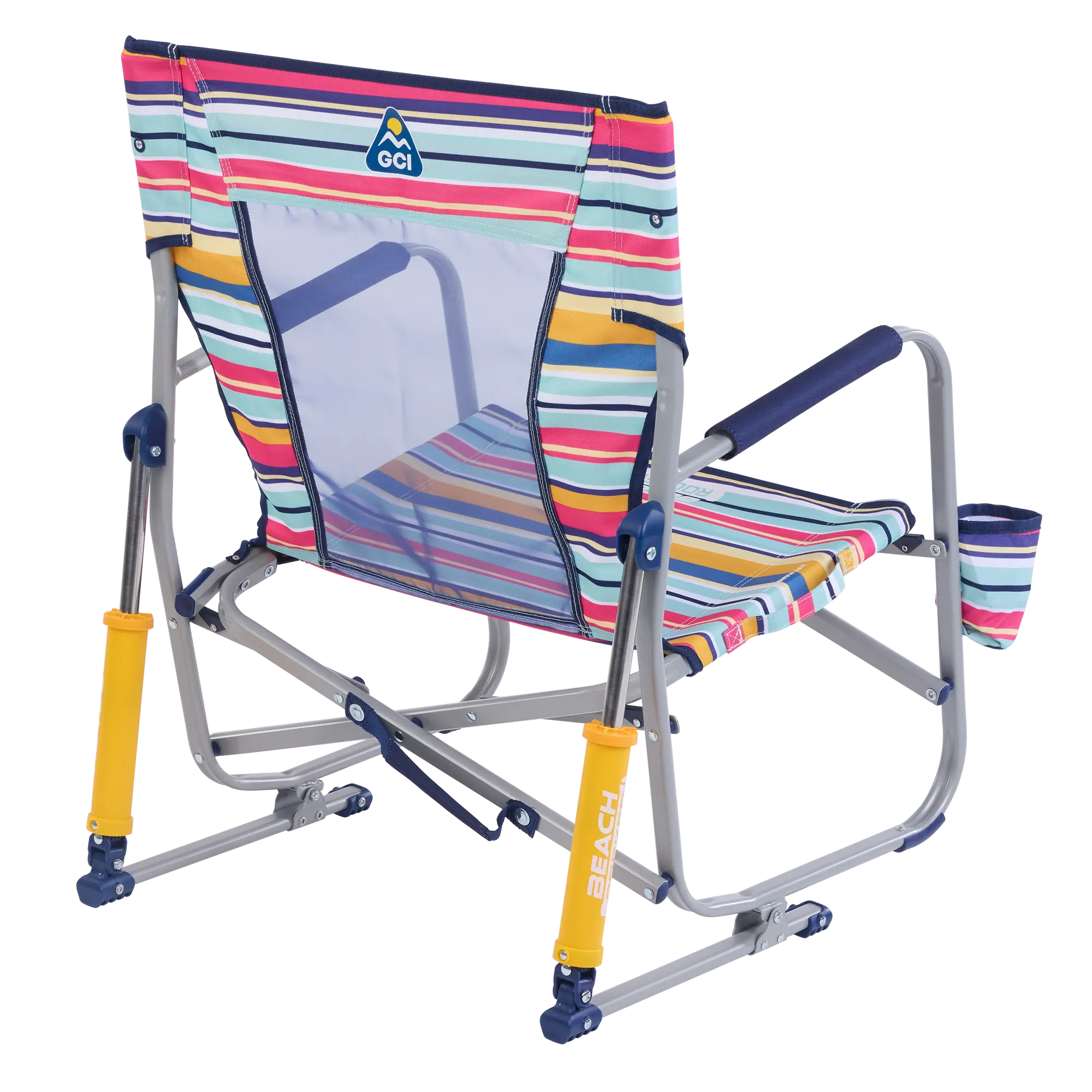 Patented Spring-Action Beach Rocker - Choice 712 - Heavy-Duty Kickback Rocker with Beverage Holder Detail