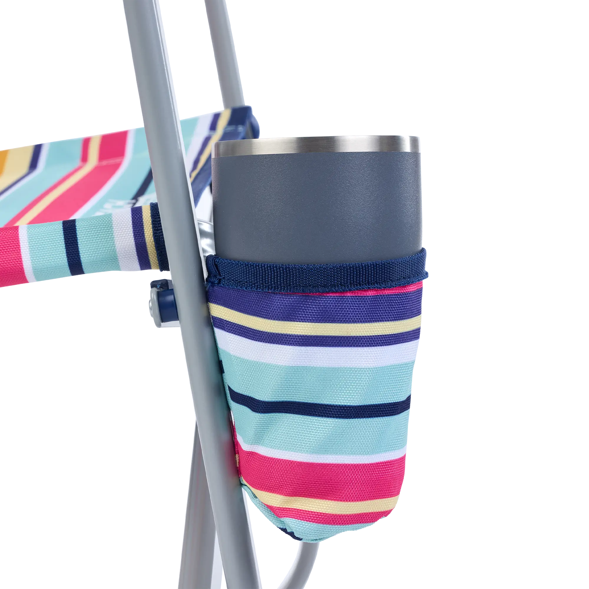 Patented Spring-Action Beach Rocker - Choice 712 - Heavy-Duty Kickback Rocker with Beverage Holder Detail